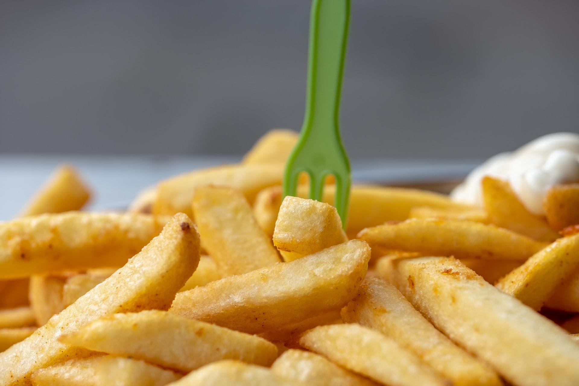 fries with fork