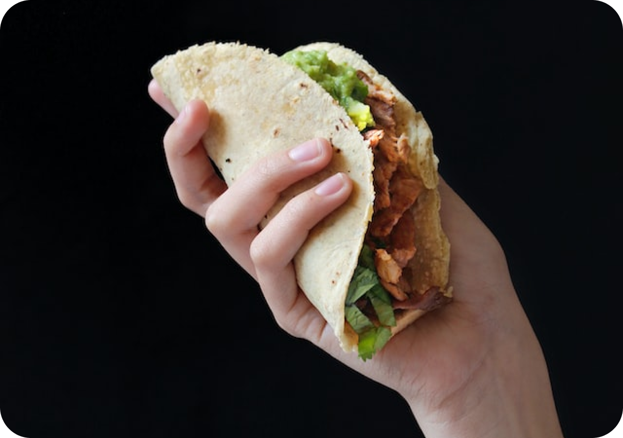 hand holding a kebab